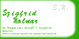 szigfrid molnar business card